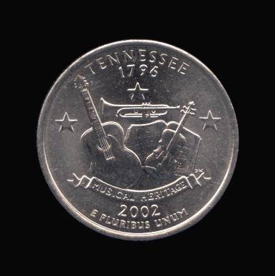 Reverse of Tennessee State Quarter