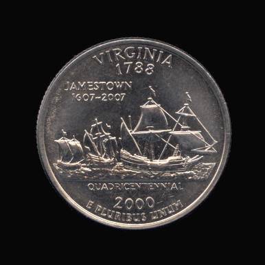 Reverse of Virginia State Quarter