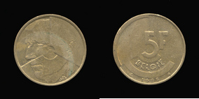 Brass or Aluminum-Bronze 5 Francs of 