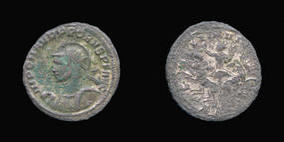 Bronze with very thin silver wash Antoninianus of 