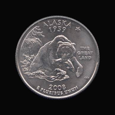 Reverse of Alaska State Quarter