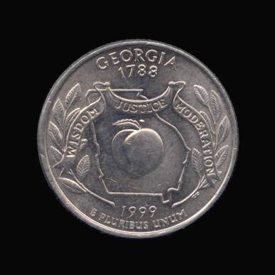 Reverse of Georgia State Quarter