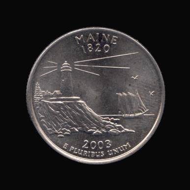 Reverse of Maine State Quarter