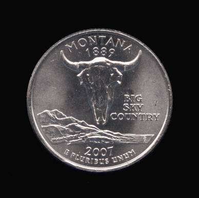 Reverse of Montana State Quarter