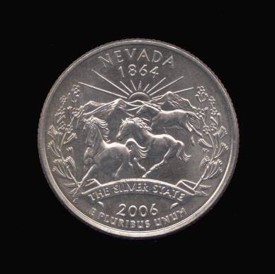 Reverse of Nevada State Quarter