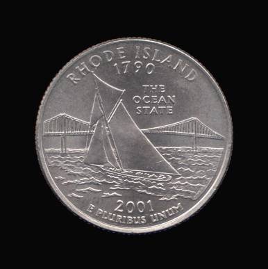 Reverse of Rhode State Quarter