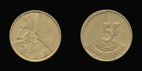 Brass or Aluminum-Bronze 5 Francs of 