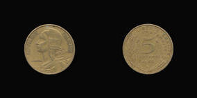 Aluminum-Bronze 5 Centimes of 