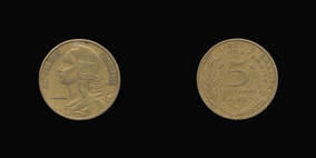 Aluminum-Bronze 5 Centimes of 