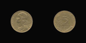 Aluminum-Bronze 5 Centimes of 