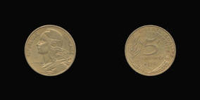 Aluminum-Bronze 5 Centimes of 