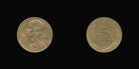 Aluminum-Bronze 5 Centimes of 