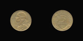 Aluminum-Bronze 5 Centimes of 