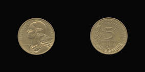 Aluminum-Bronze 5 Centimes of 