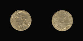 Aluminum-Bronze 5 Centimes of 