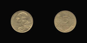 Aluminum-Bronze 5 Centimes of 