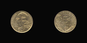 Aluminum-Bronze 5 Centimes of 