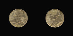 Aluminum-Bronze 5 Centimes of 