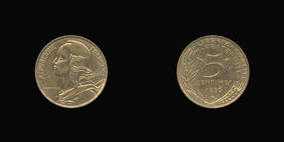 Aluminum-Bronze 5 Centimes of 