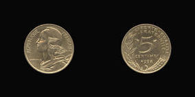 Aluminum-Bronze 5 Centimes of 