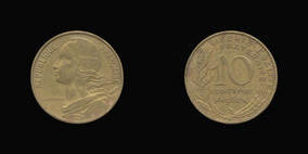 Aluminum-Bronze 10 Centimes of 