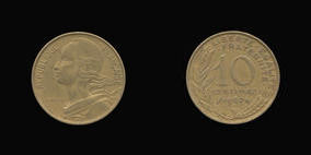 Aluminum-Bronze 10 Centimes of 