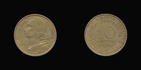 Aluminum-Bronze 10 Centimes of 