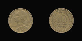 Aluminum-Bronze 10 Centimes of 