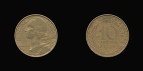 Aluminum-Bronze 10 Centimes of 