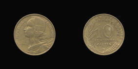 Aluminum-Bronze 10 Centimes of 