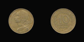 Aluminum-Bronze 10 Centimes of 