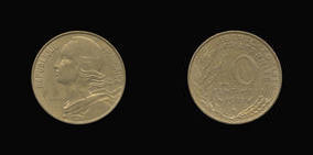 Aluminum-Bronze 10 Centimes of 