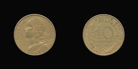 Aluminum-Bronze 10 Centimes of 