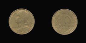 Aluminum-Bronze 10 Centimes of 