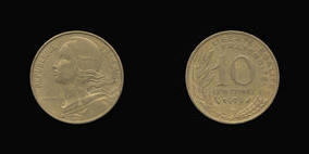 Aluminum-Bronze 10 Centimes of 