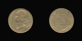 Aluminum-Bronze 10 Centimes of 