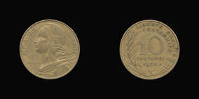 Aluminum-Bronze 10 Centimes of 