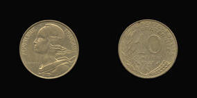 Aluminum-Bronze 10 Centimes of 