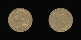 Aluminum-Bronze 10 Centimes of 