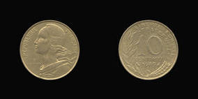 Aluminum-Bronze 10 Centimes of 