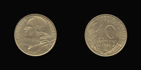 Aluminum-Bronze 10 Centimes of 