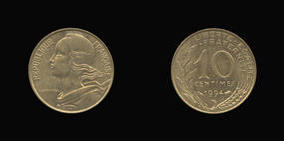 Aluminum-Bronze 10 Centimes of 