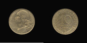 Aluminum-Bronze 10 Centimes of 