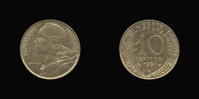 Aluminum-Bronze 10 Centimes of 