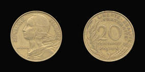 Aluminum-Bronze 20 Centimes of 