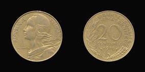 Aluminum-Bronze 20 Centimes of 