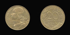 Aluminum-Bronze 20 Centimes of 