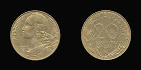 Aluminum-Bronze 20 Centimes of 