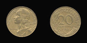 Aluminum-Bronze 20 Centimes of 