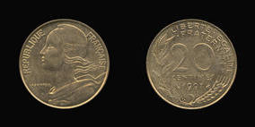 Aluminum-Bronze 20 Centimes of 